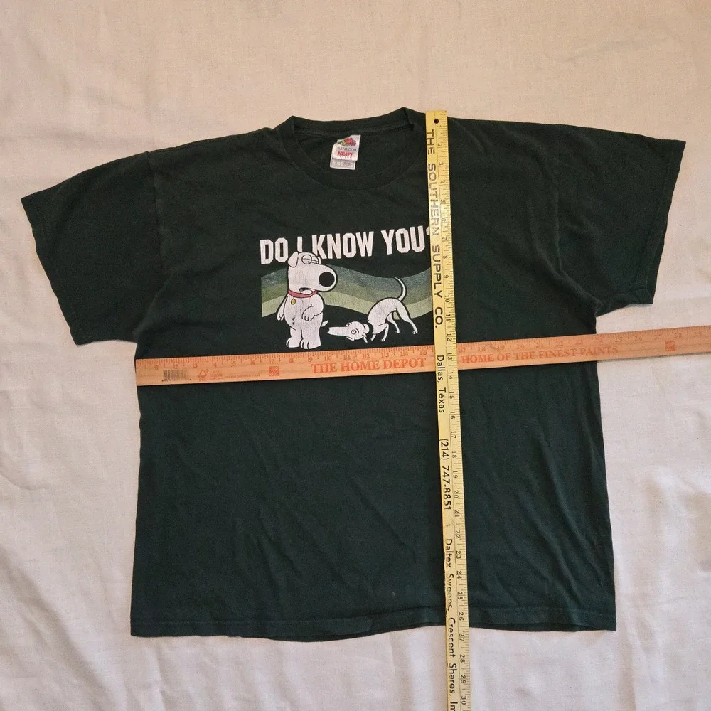 VTG Family Guy Brian Griffin Tee Shirt Mens XL DO I KNOW YOU? Green Cartoon FOTL